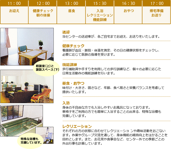 デイサービスセンターの1日